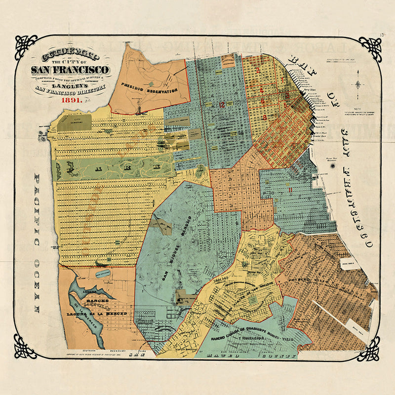Vintage City Map of San Francisco