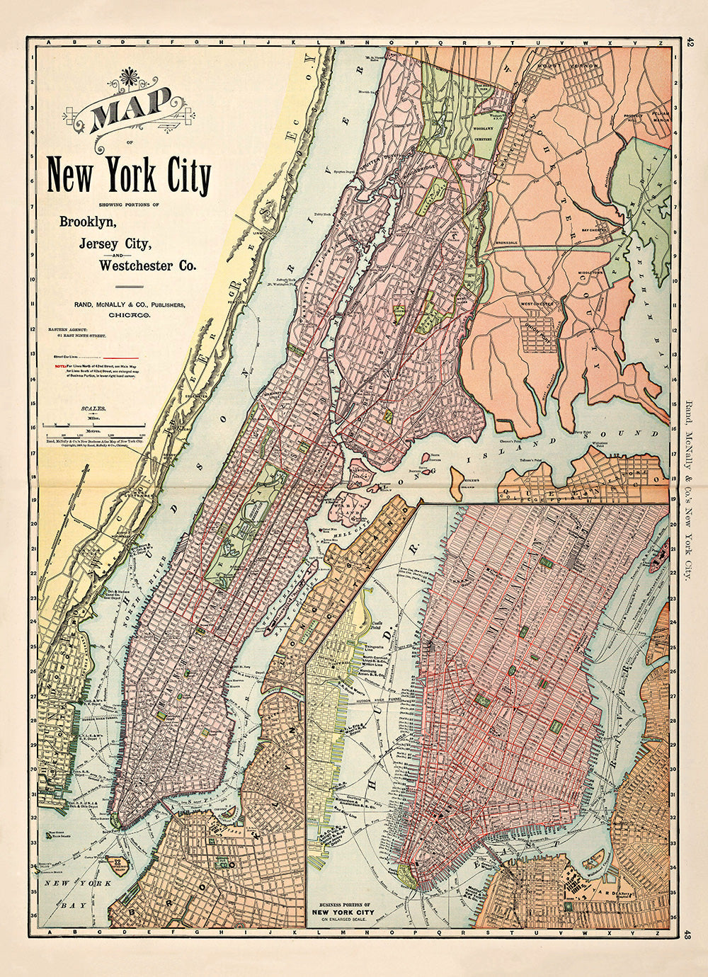 Vintage City Map of New York – The Dybdahl Co.