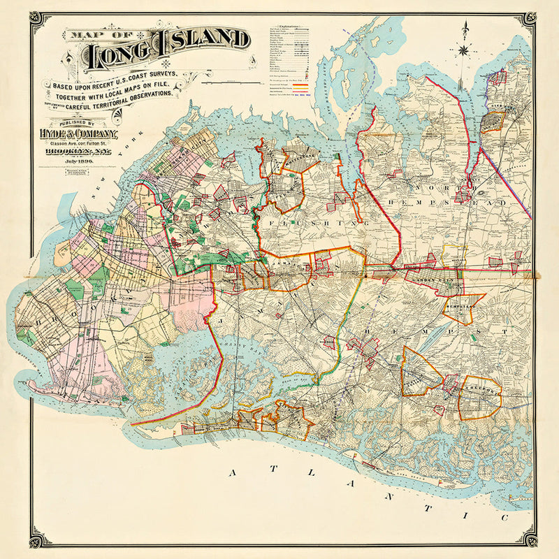 Vintage map of Long Island #1