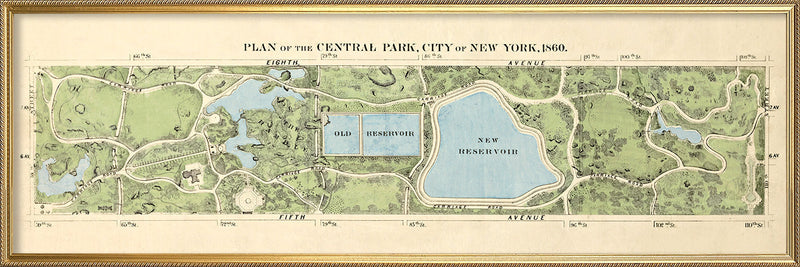 Vintage Plan of Central Park