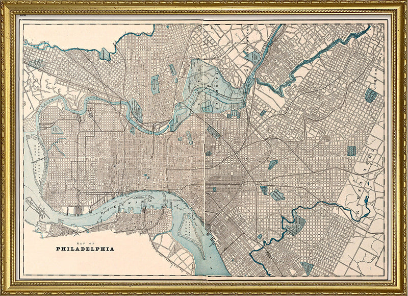 Vintage City Map of Philadelphia 1899