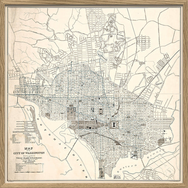 Vintage city map of Washington, DC