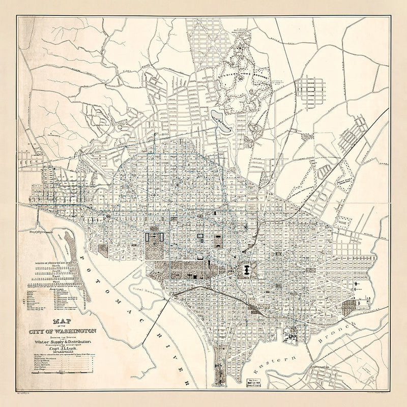 Vintage city map of Washington, DC