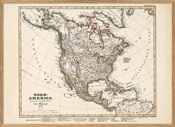 Vintage Map of North America