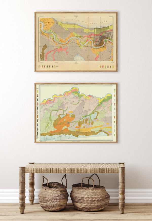 Vintage Geological map of New Orleans and the Mississippi