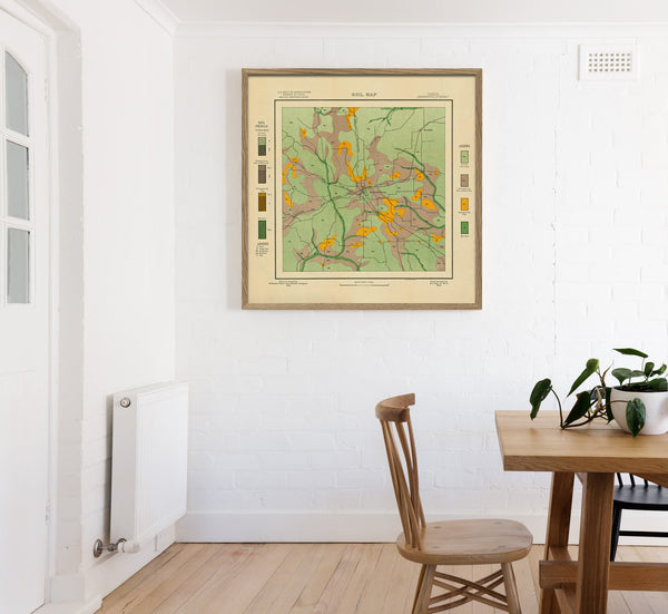 Vintage geological map of Jacksonville, Texas