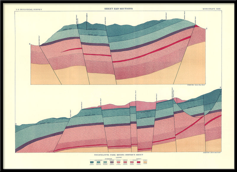 Vintage geological map of Tourtelotte Park #2