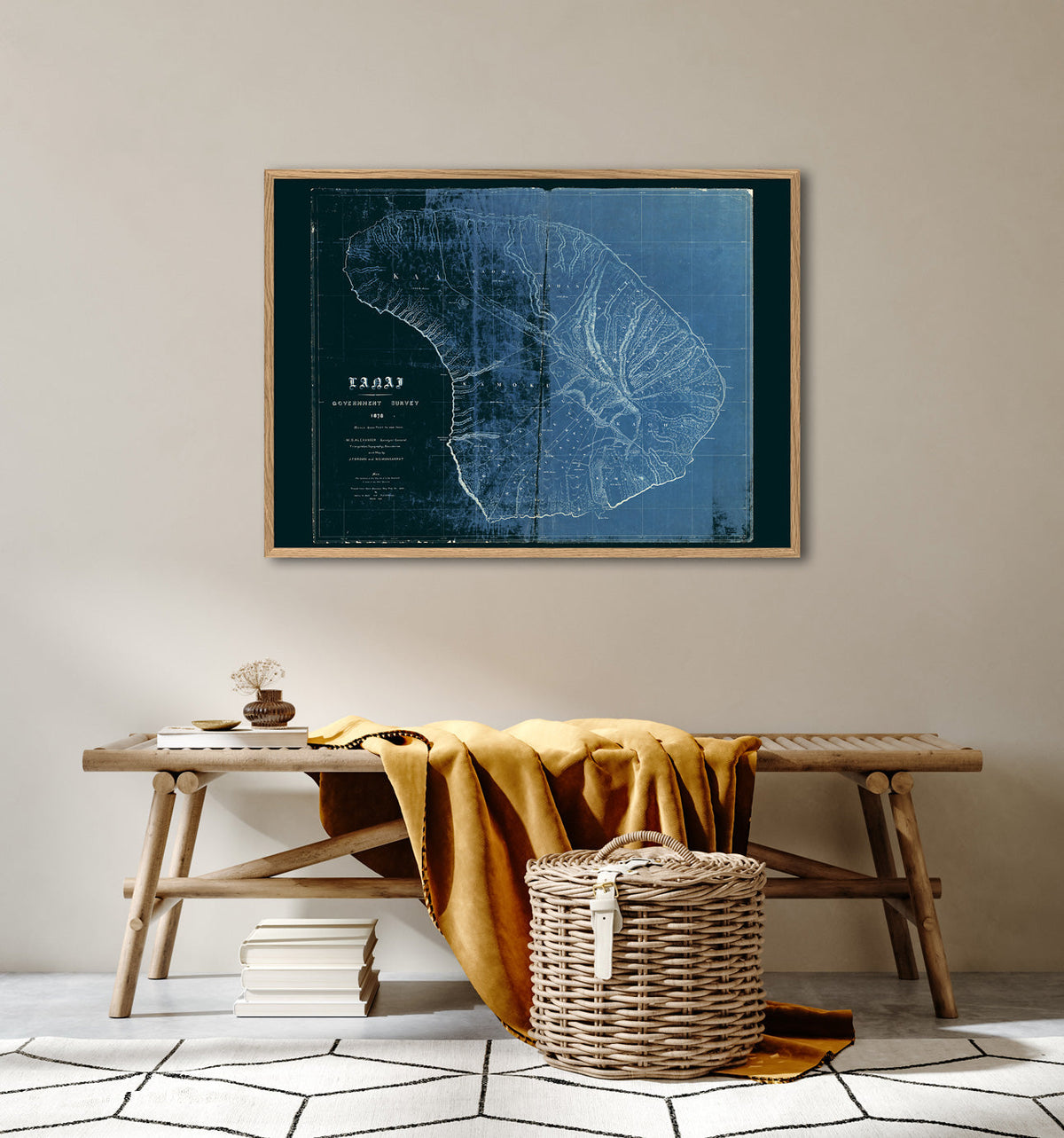 Vintage Map of Lanai, Hawaii – The Dybdahl Co.