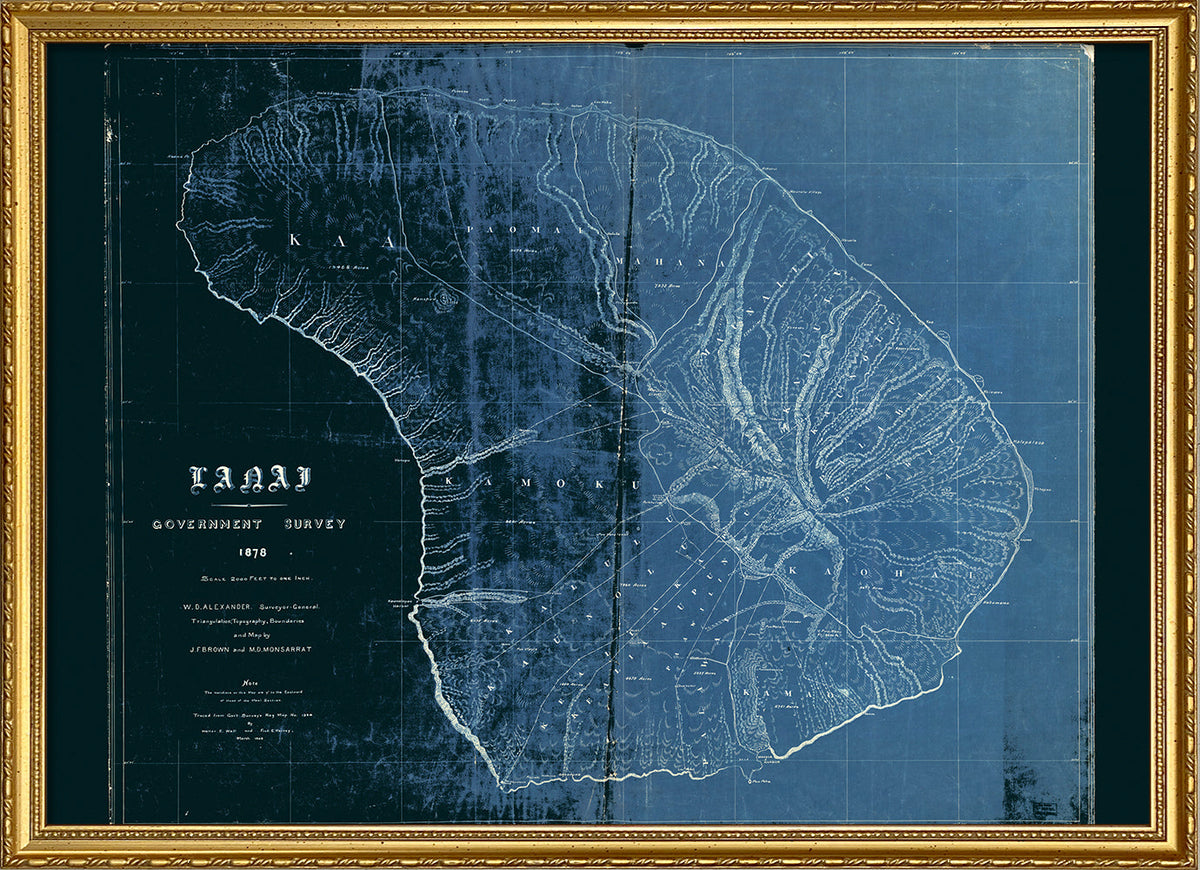 Vintage Map of Lanai, Hawaii – The Dybdahl Co.