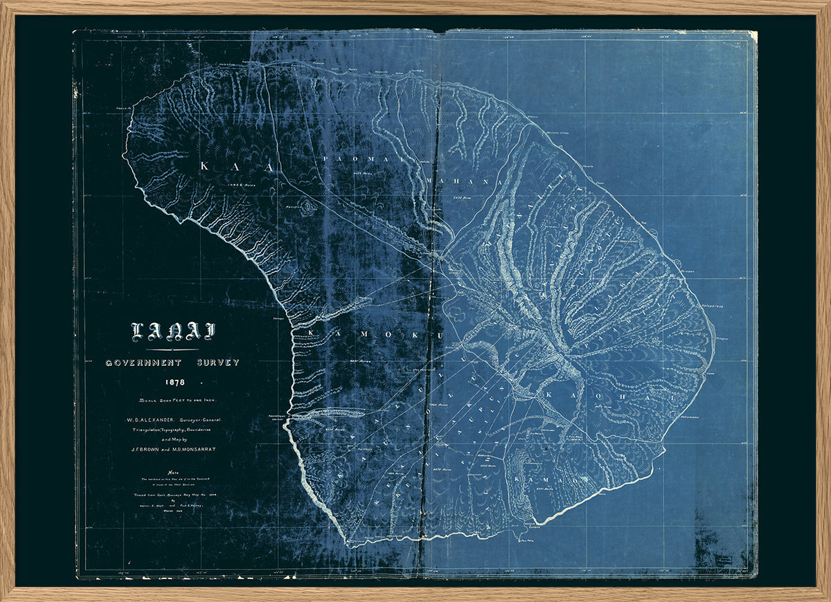 Vintage Map of Lanai, Hawaii – The Dybdahl Co.