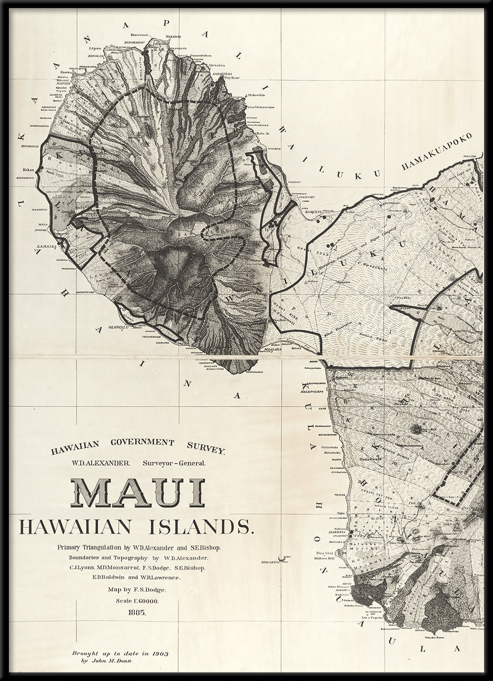 Vintage Map of Lanai, Hawaii – The Dybdahl Co.