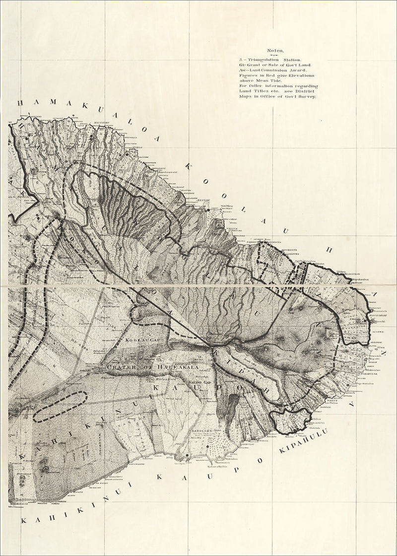 Vintage map of Maui, Hawaii #2
