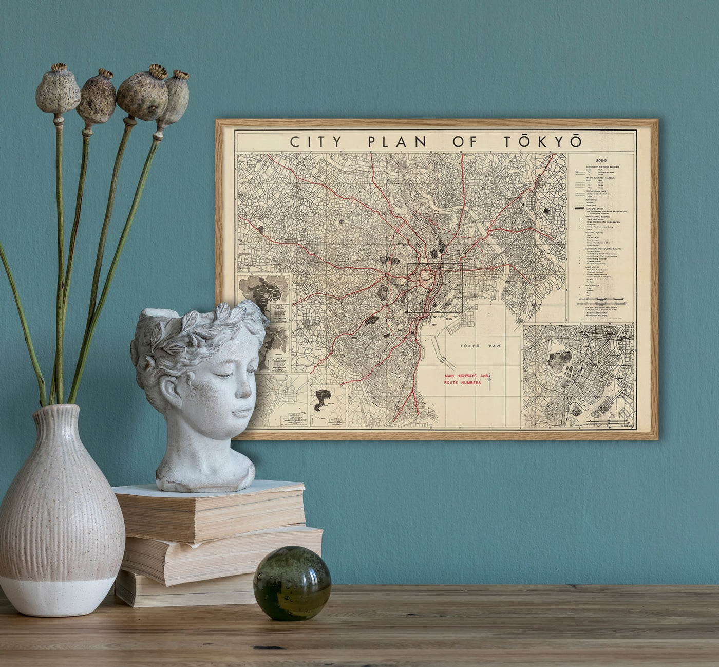 各地　コレクション Iconic Vintage City Map of Tokyo – The Dybdahl Co.