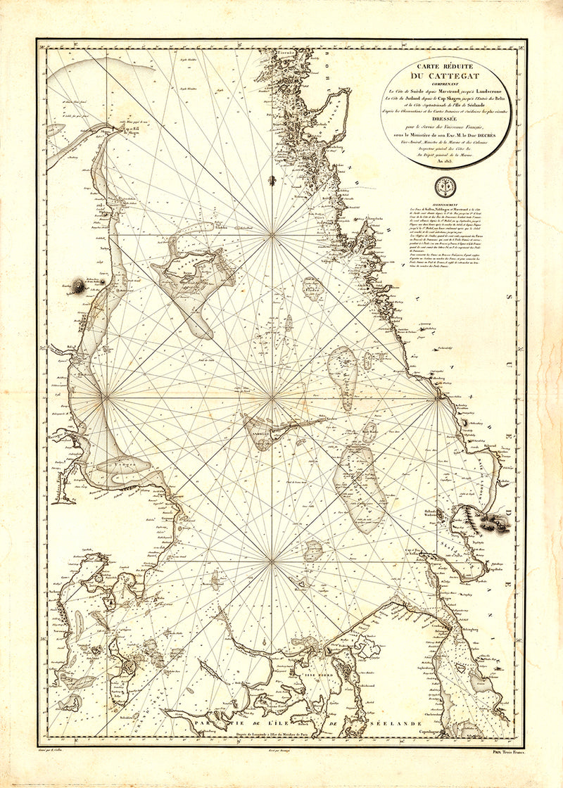 Carte Reduite Du Cattegat – Vintage Nautical Chart of Kattegat