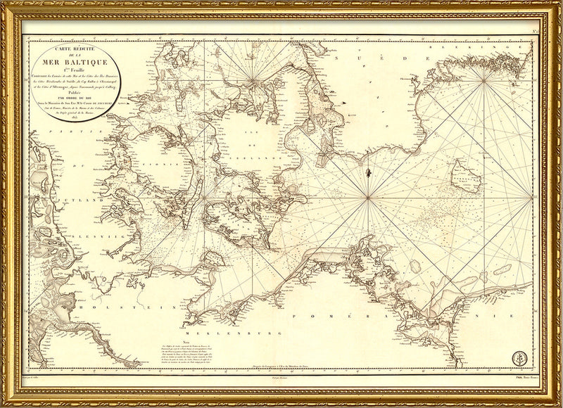 Carte Reduite De La Mer Baltique – Vintage Nautical Chart of Denmark and the Baltic Sea