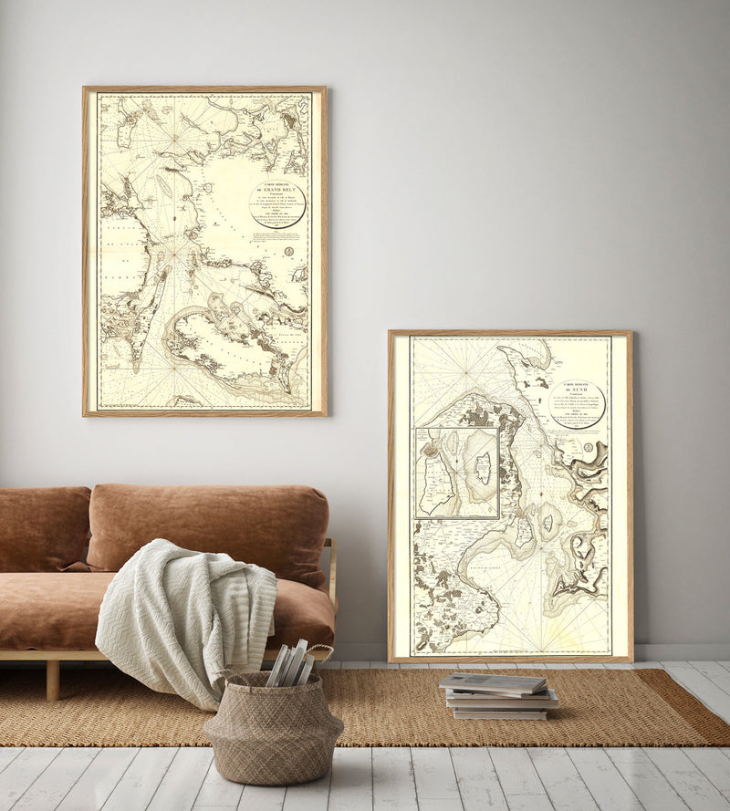 Carte Reduite Du Sund - Vintage Nautical Chart of Øresund