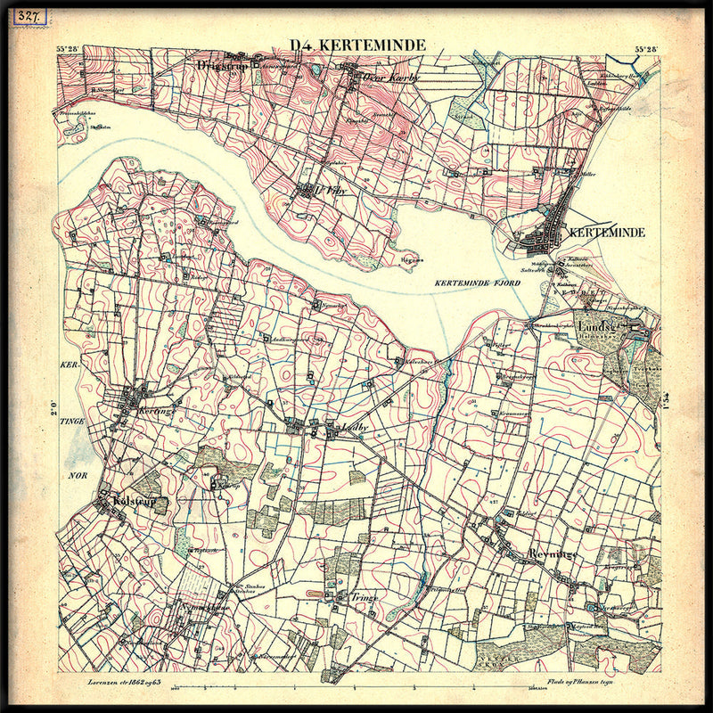 Vintage City Map of Kerteminde, Denmark