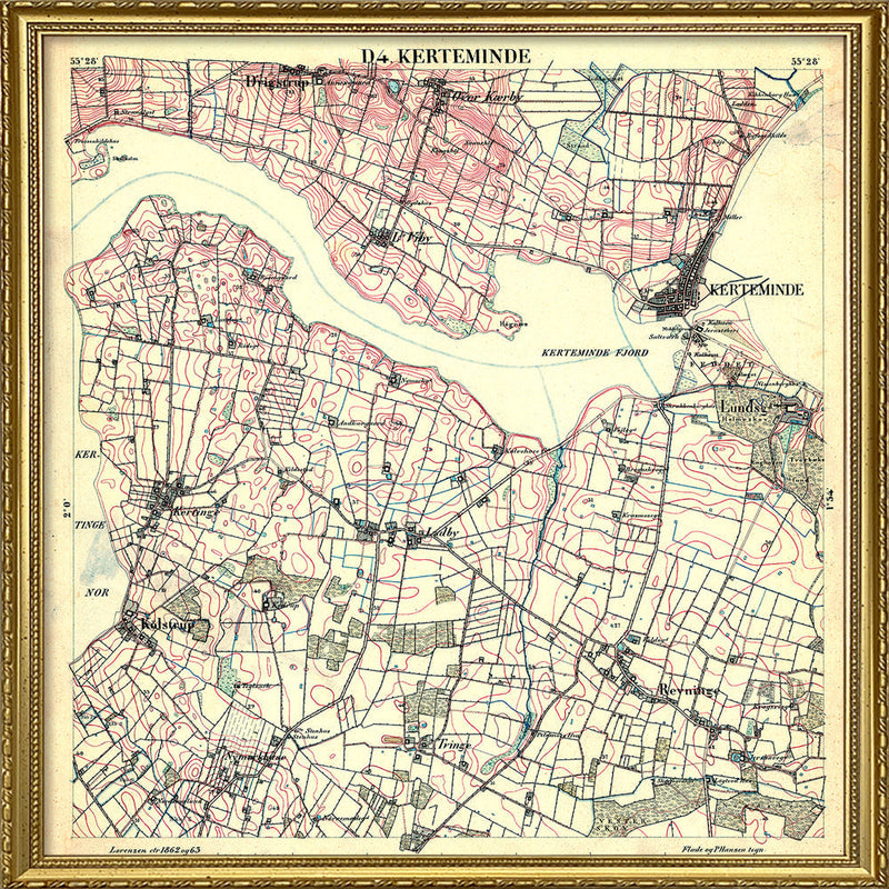 Vintage City Map of Kerteminde, Denmark