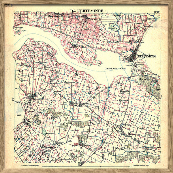Vintage City Map of Kerteminde, Denmark