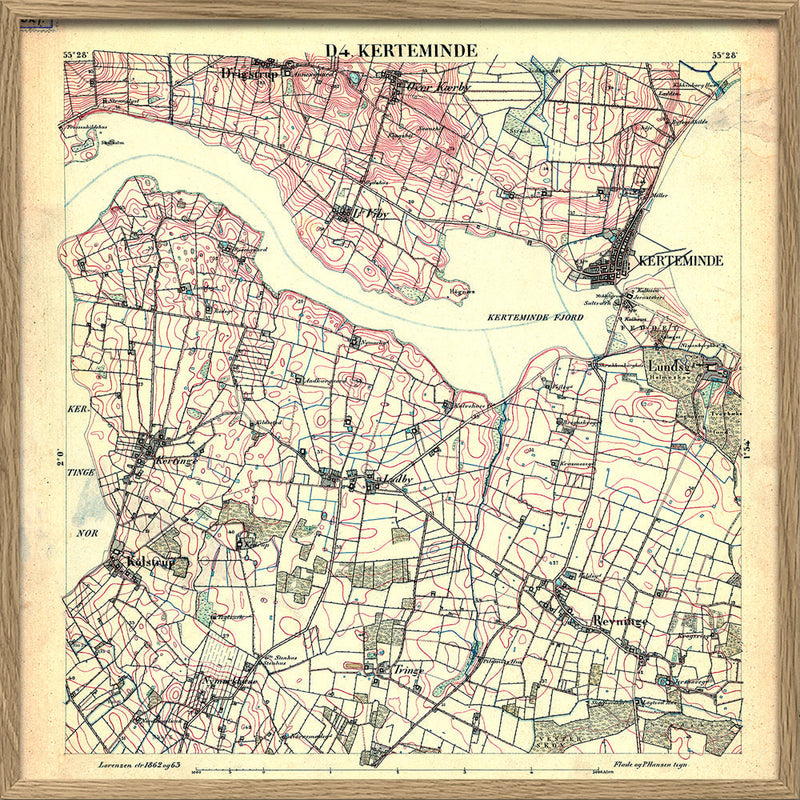 Vintage City Map of Kerteminde, Denmark