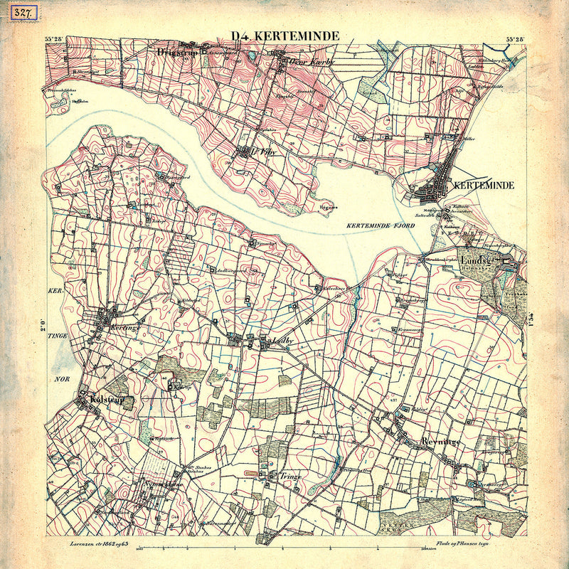 Vintage City Map of Kerteminde, Denmark