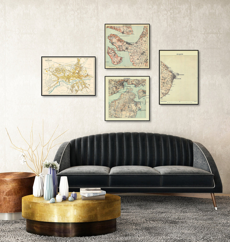 Vintage City Map of Middelfart, Denmark