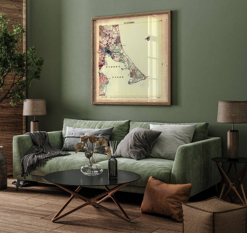 Vintage City Map of Nyborg, Denmark