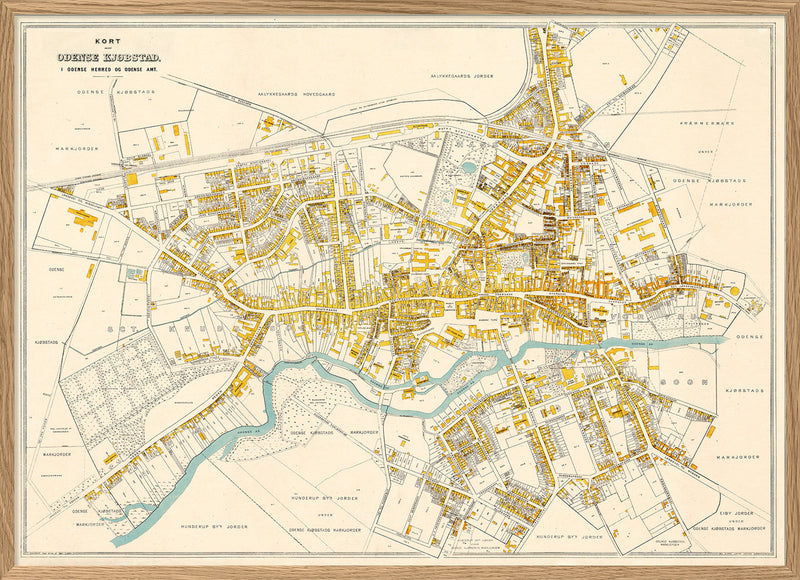 Vintage City Map of Odense, Denmark