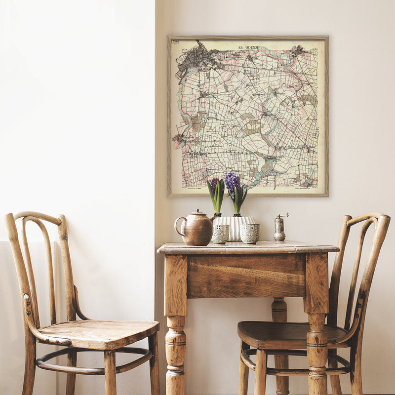 Vintage City map of Odense & suburbs