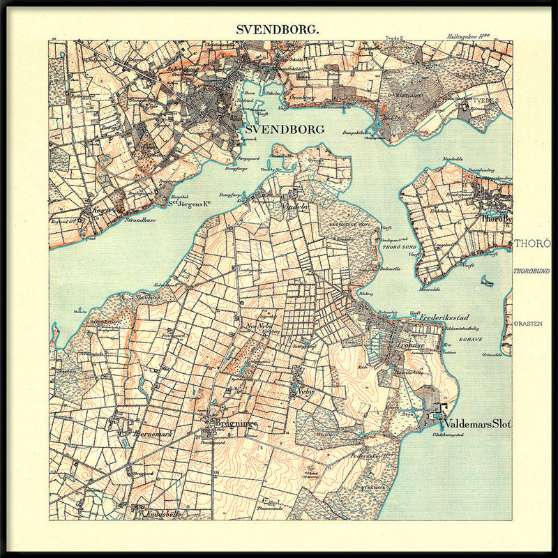 Vintage City Map of Svendborg, Denmark