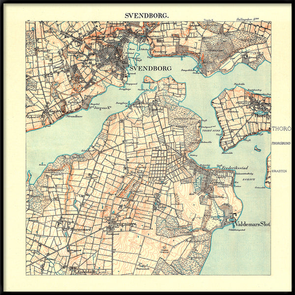 Vintage City Map of Svendborg, Denmark