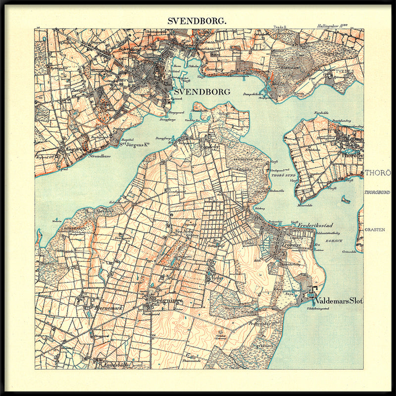 Vintage City Map of Svendborg, Denmark
