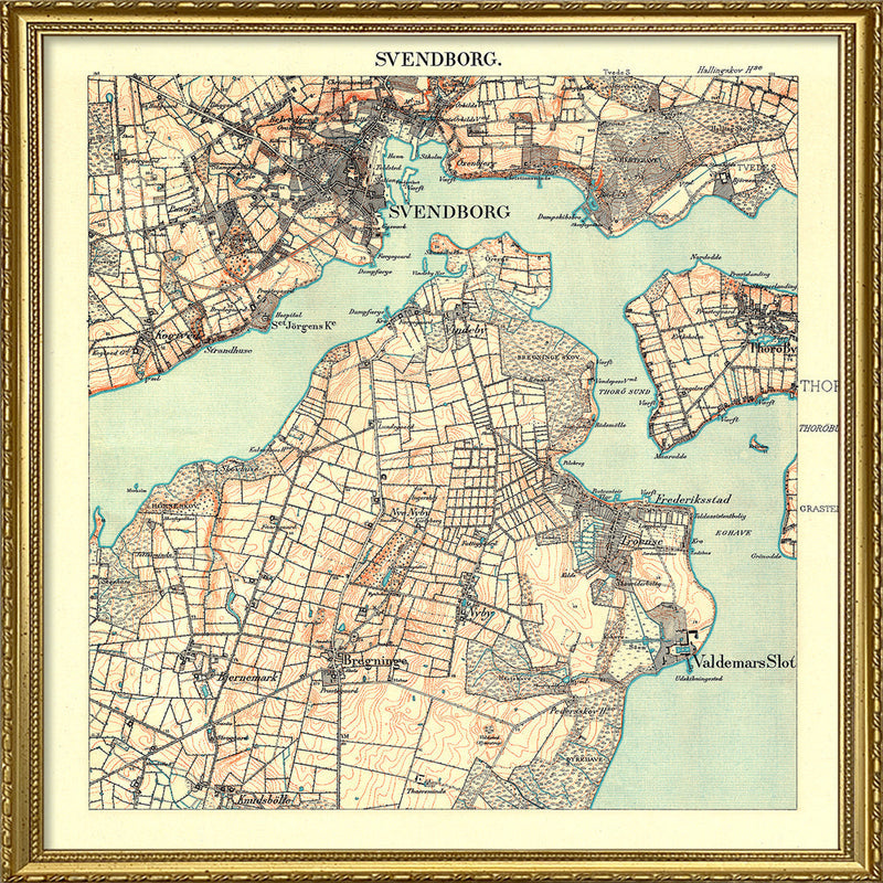 Vintage City Map of Svendborg, Denmark