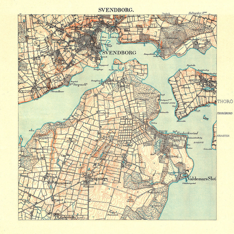 Vintage City Map of Svendborg, Denmark