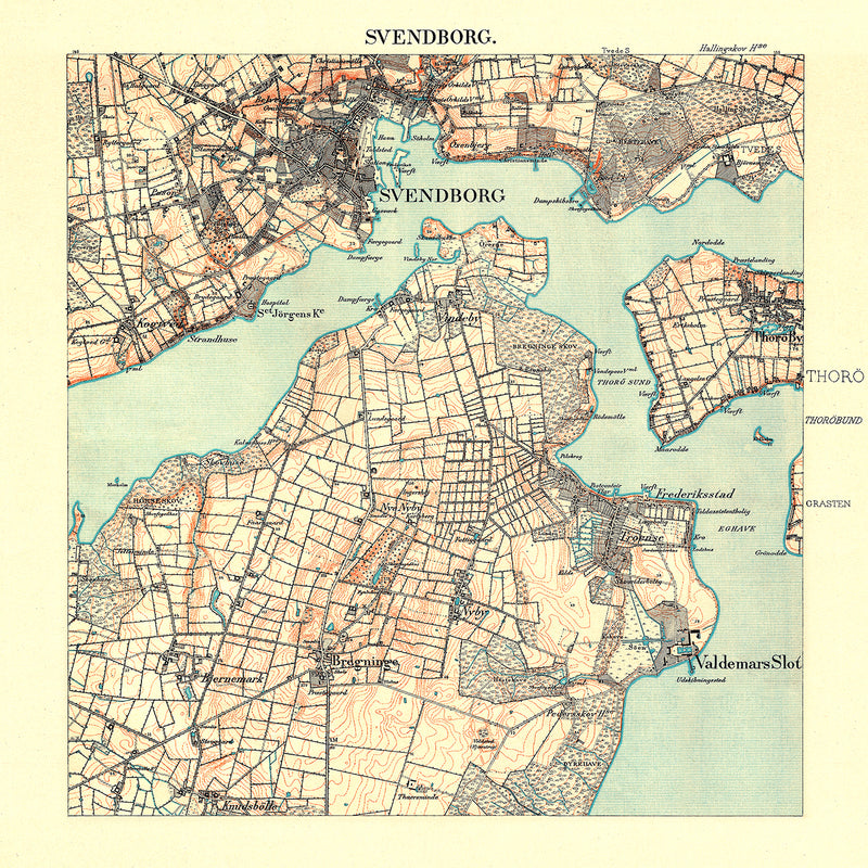 Vintage City Map of Svendborg, Denmark