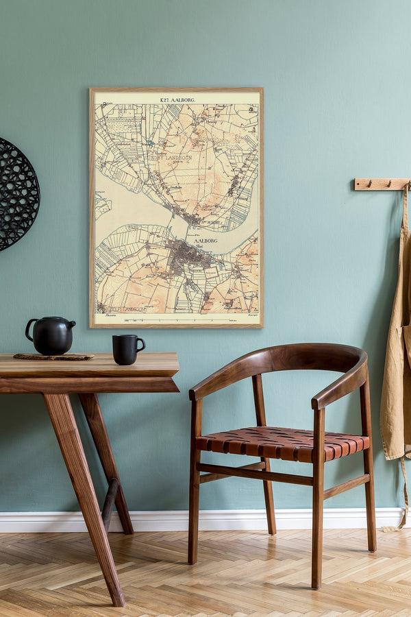 Vintage City Map of Aalborg, Denmark