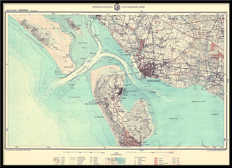 Vintage City Map of Esbjerg, Denmark