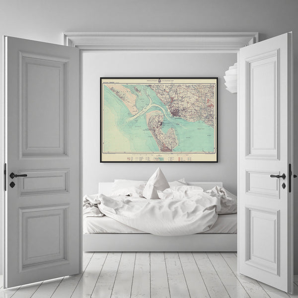 Vintage City Map of Esbjerg, Denmark