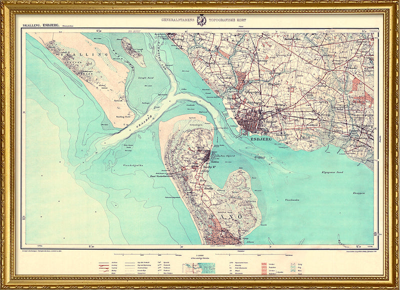 Vintage City Map of Esbjerg, Denmark