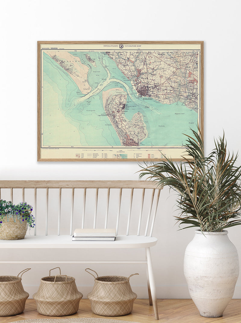 Vintage City Map of Esbjerg, Denmark