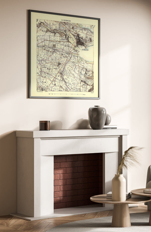 Vintage City Map of Horsens, Denmark