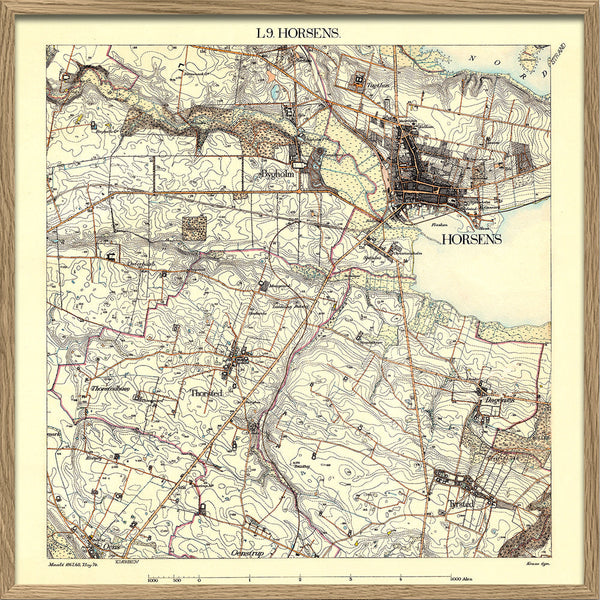Vintage City Map of Horsens, Denmark