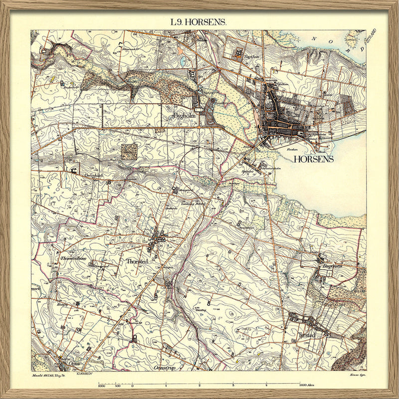 Vintage City Map of Horsens, Denmark