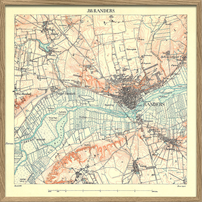 Vintage City Map of Randers, Denmark