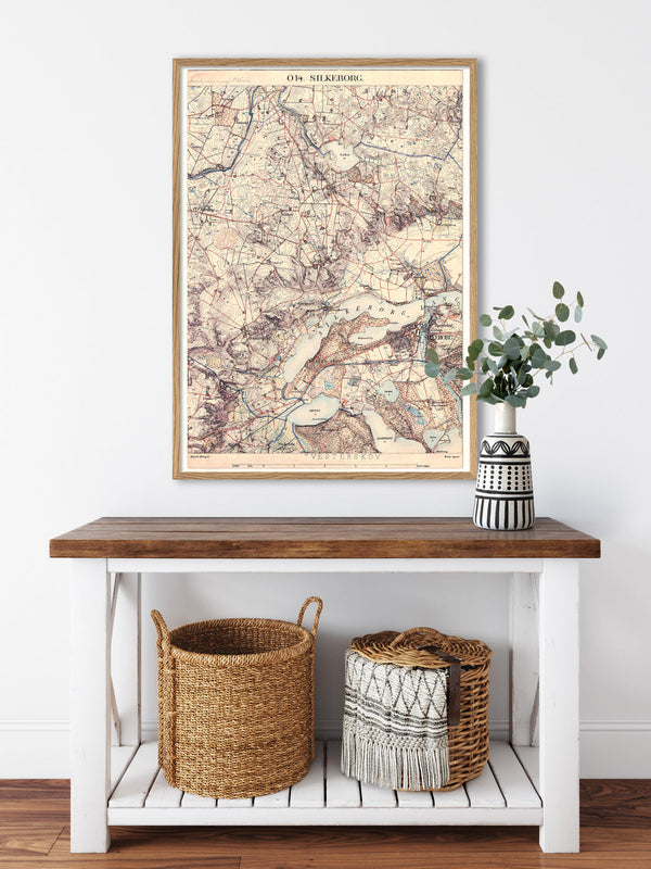 Vintage City Map of Silkeborg, Denmark