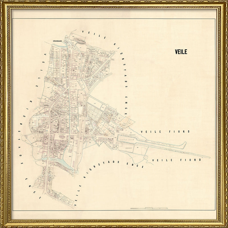 Vintage City Map of Vejle, Denmark
