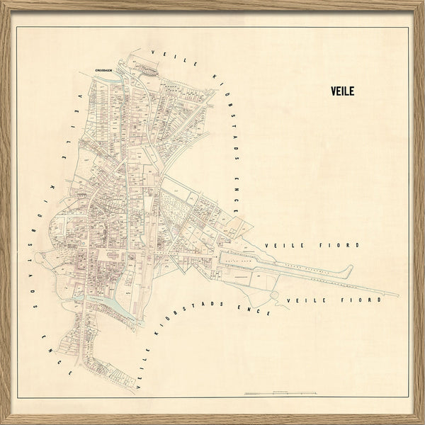 Vintage City Map of Vejle, Denmark