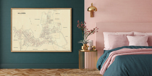 Vintage City Map of Hillerød, Denmark