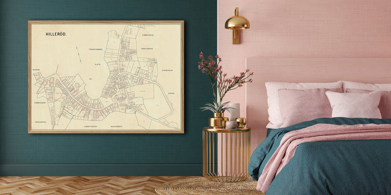 Vintage City Map of Hillerød, Denmark