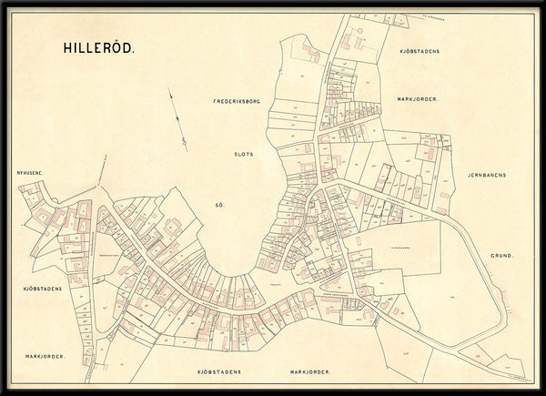 Vintage City Map of Hillerød, Denmark